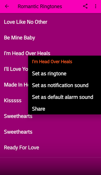 Romantic Ringtones - Image screenshot of android app