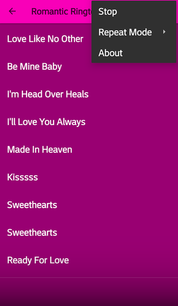 Romantic Ringtones - Image screenshot of android app