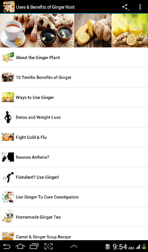 Uses & Benefits of Ginger Root - Image screenshot of android app