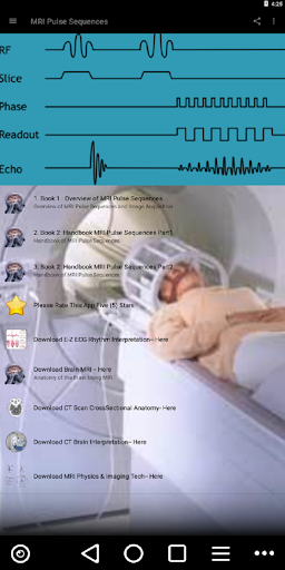 Overview of MRI Pulse Sequence - Image screenshot of android app