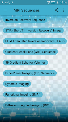 MRI Sequences - عکس برنامه موبایلی اندروید