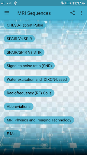 MRI Sequences - عکس برنامه موبایلی اندروید