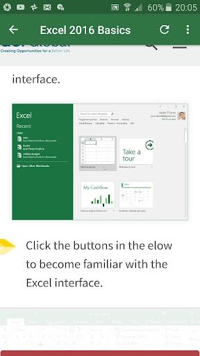 Learn Excel - عکس برنامه موبایلی اندروید