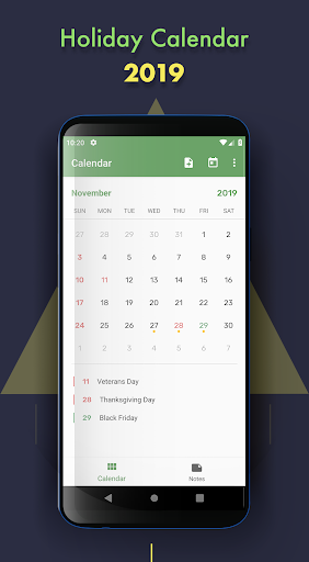 Holiday Calendar - Image screenshot of android app