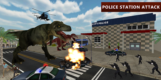 Dinosaur Simulator City Attack - Gameplay image of android game