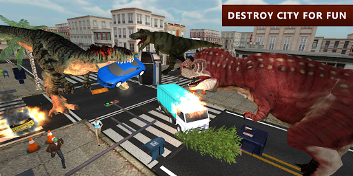 Dinosaur Simulator City Attack - Gameplay image of android game