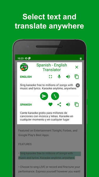 Spanish - English Translator - عکس برنامه موبایلی اندروید
