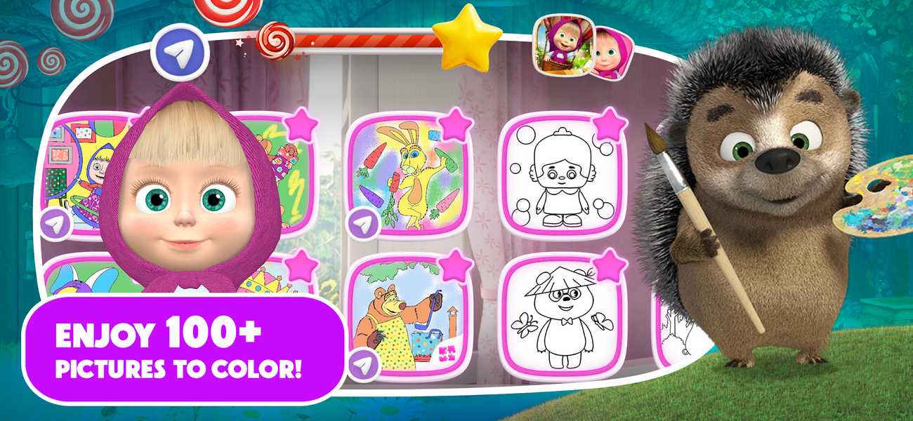 Masha and the Bear Coloring - Image screenshot of android app