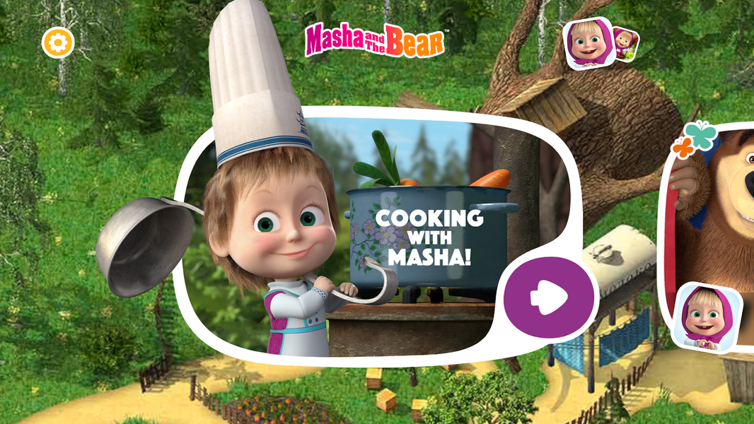 Masha and the Bear Cooking 3D - عکس برنامه موبایلی اندروید