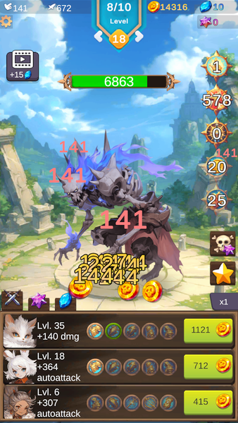 Anima Saga - RPG Clicker - Gameplay image of android game