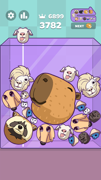 Capy Merge: Animal Drop Puzzle - Gameplay image of android game