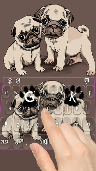Cute pug dog keyboard - Image screenshot of android app
