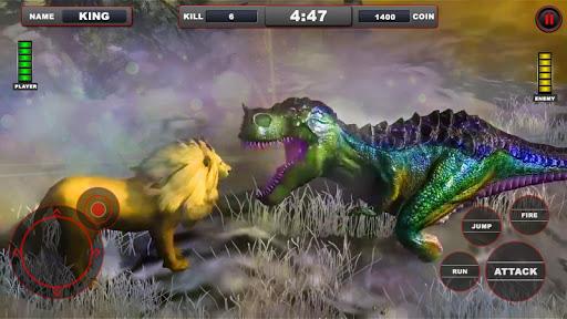 Lion vs Dinosaur Animal Simulator Game - Gameplay image of android game