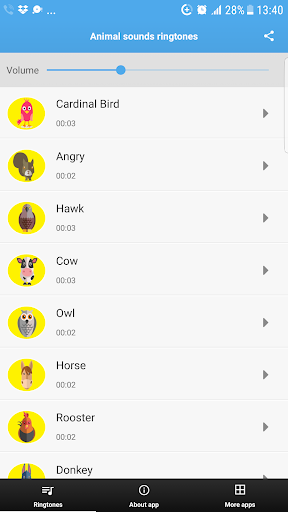 Animal Sounds Ringtones - عکس برنامه موبایلی اندروید