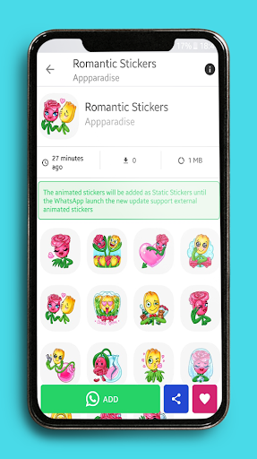 Animated Flowers Stickers for Whatsapp GIF - Image screenshot of android app