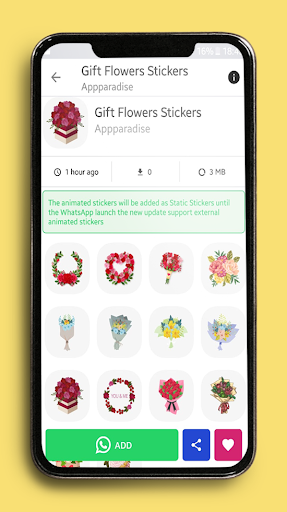 Animated Flowers Stickers for Whatsapp GIF - Image screenshot of android app