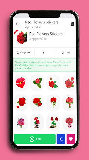 Animated Flowers Stickers for Whatsapp GIF - Image screenshot of android app