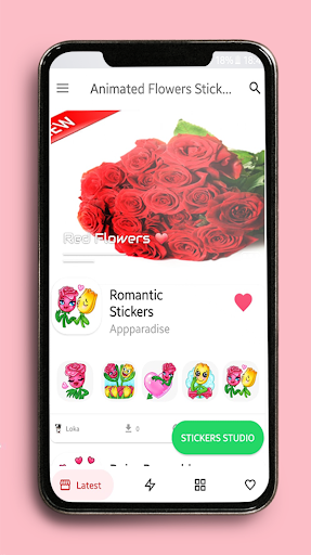 Animated Flowers Stickers for Whatsapp GIF - Image screenshot of android app