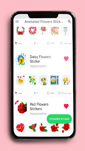 Animated Flowers Stickers for Whatsapp GIF - Image screenshot of android app