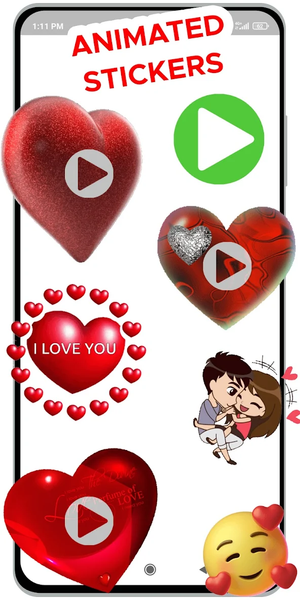 Animated Love Stickers for WAS - عکس برنامه موبایلی اندروید