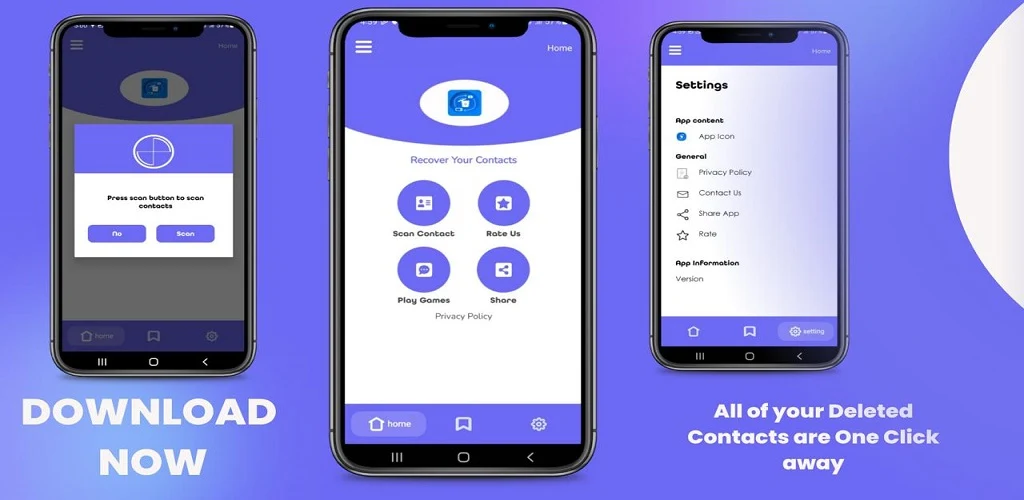 Recover deleted Contacts - عکس برنامه موبایلی اندروید