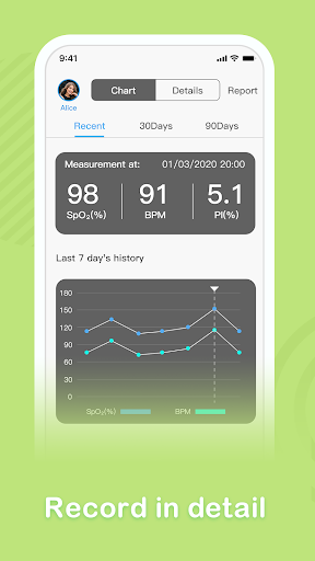 LPOW Pulse Oximeter - عکس برنامه موبایلی اندروید