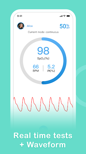 LPOW Pulse Oximeter - Image screenshot of android app