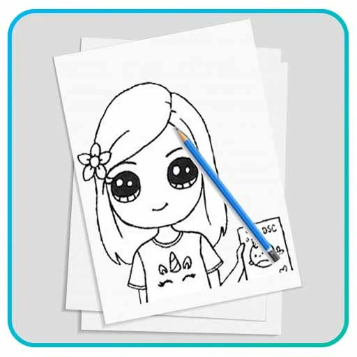 Learn to draw a cute girl - عکس برنامه موبایلی اندروید