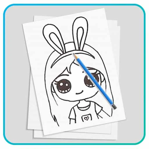 Learn to draw a cute girl - عکس برنامه موبایلی اندروید