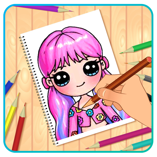 Learn to draw a cute girl - عکس برنامه موبایلی اندروید