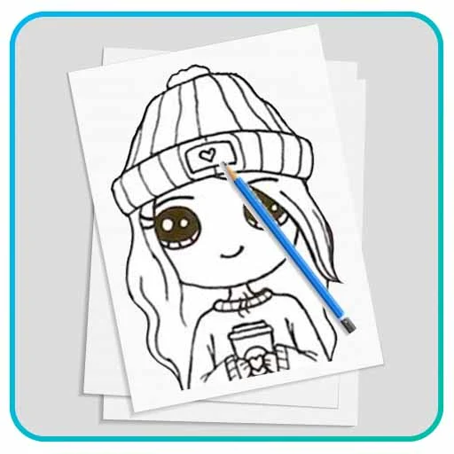 Learn to draw a cute girl - عکس برنامه موبایلی اندروید