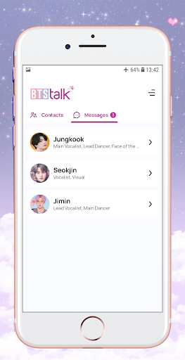 BTS Chat! Messenger(simulator) - Gameplay image of android game