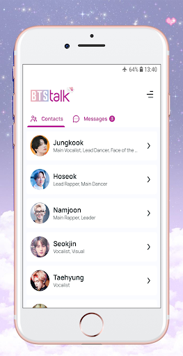 BTS Chat! Messenger(simulator) - Gameplay image of android game