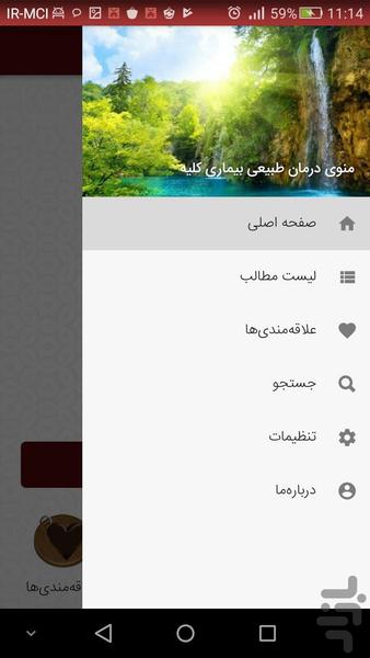 درمان طبیعی بیماری کلیه - Image screenshot of android app