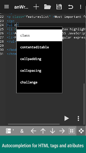 anWriter free HTML editor - Image screenshot of android app