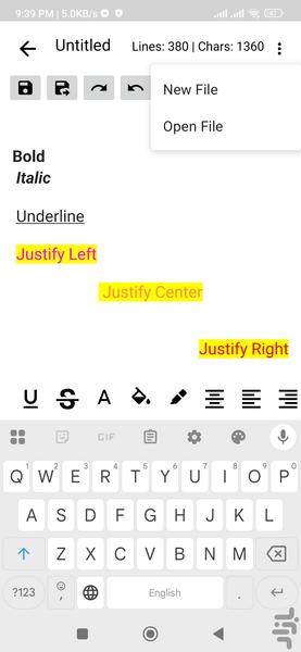 Rich Text Editor - Image screenshot of android app