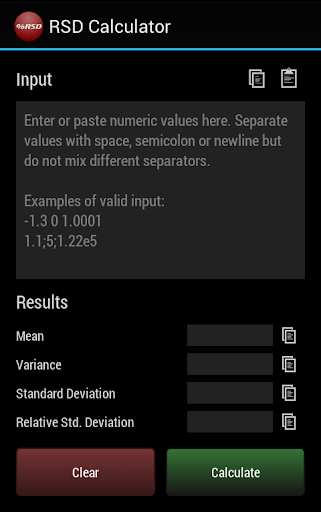 RSD Calculator - Image screenshot of android app