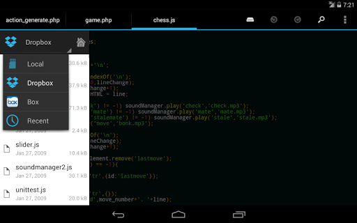 DroidEdit (free code editor) - Image screenshot of android app