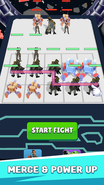 Merge modern war: battle games - Gameplay image of android game