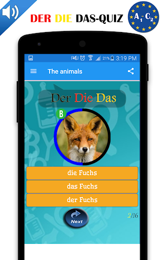 Der Die Das Quiz - Image screenshot of android app