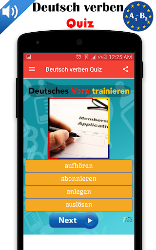 German verbs with pictures - Image screenshot of android app