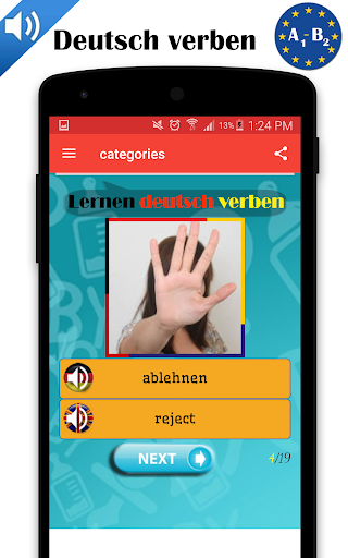 German verbs with pictures - Image screenshot of android app