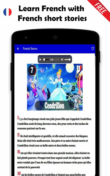 Learn French with French Children's Stories - Image screenshot of android app