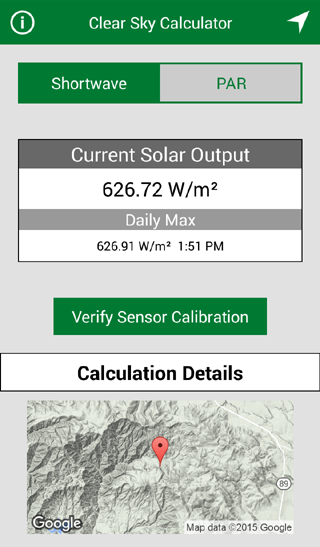 Clear Sky Calculator - Image screenshot of android app