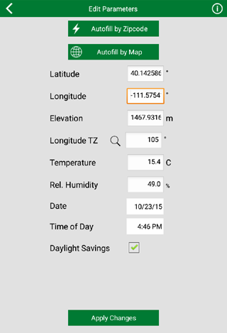 Clear Sky Calculator - عکس برنامه موبایلی اندروید