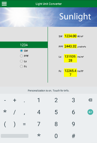 Light Unit Converter - عکس برنامه موبایلی اندروید
