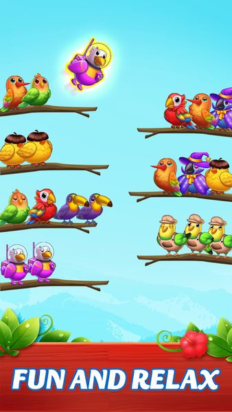 Jungle Bird Sort - عکس بازی موبایلی اندروید