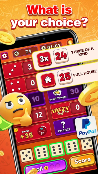 Yatzy Champ: Dice PVP Fun Game - Gameplay image of android game