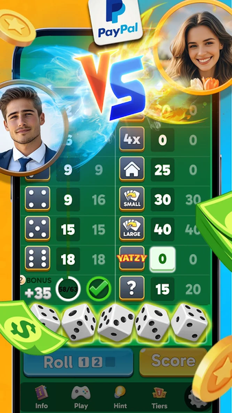 Yatzy Roll: Classic Dice Game - Gameplay image of android game