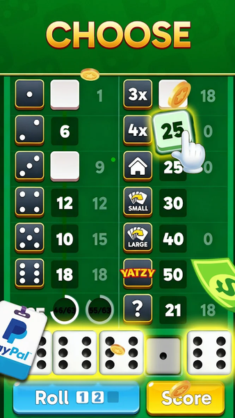 Yatzy Roll: Classic Dice Game - Gameplay image of android game